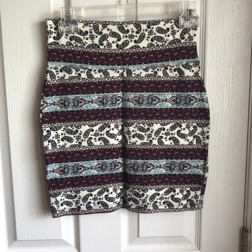 Colorful Paisley Bodycon Skirt